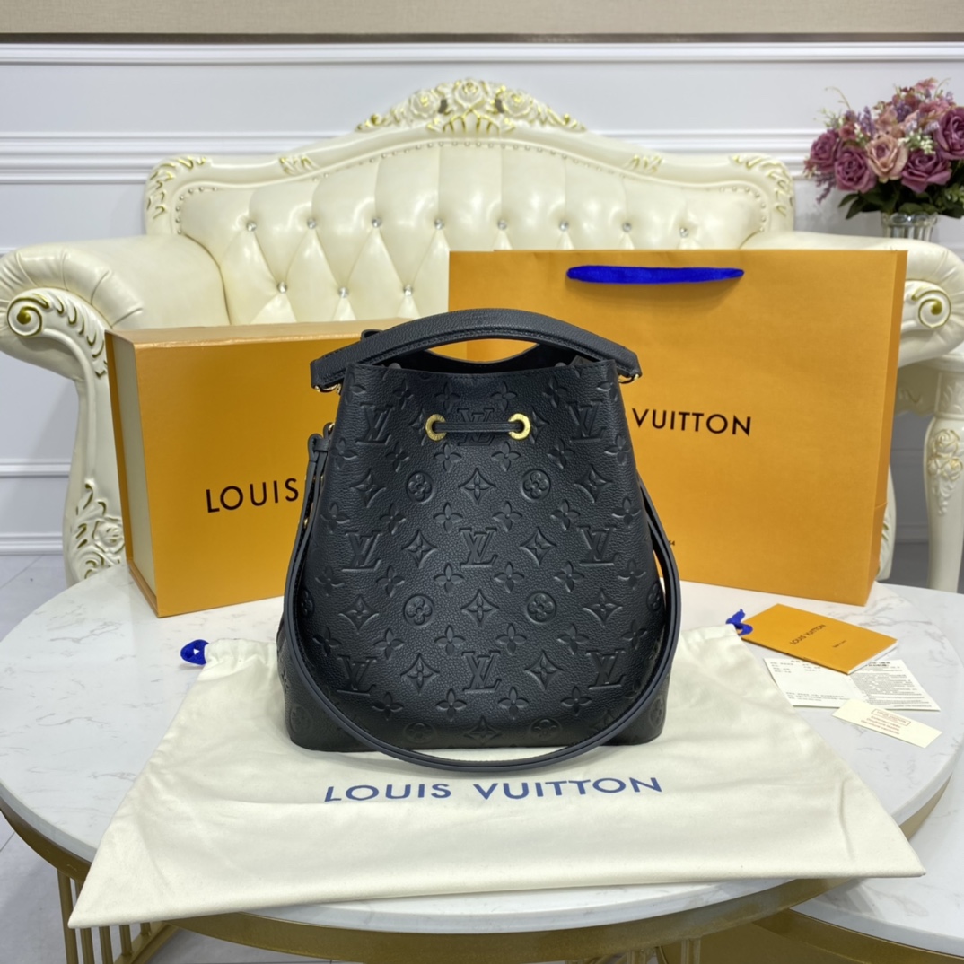 Louis Vuitton NEONOE MM Bucket Bag Monogram Empreinte M45256 Black